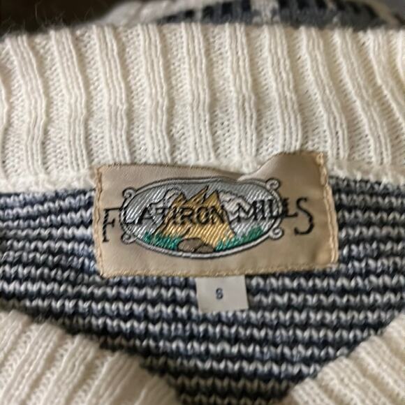 VNTG FLAT IRON MILLS fair isle sweater S - Picture 2 of 5